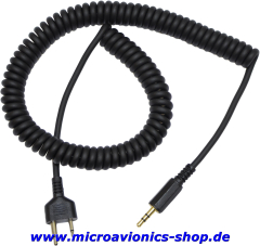 Zweitfunk-Kabel mit Doppelklinke (Spiralkabel)